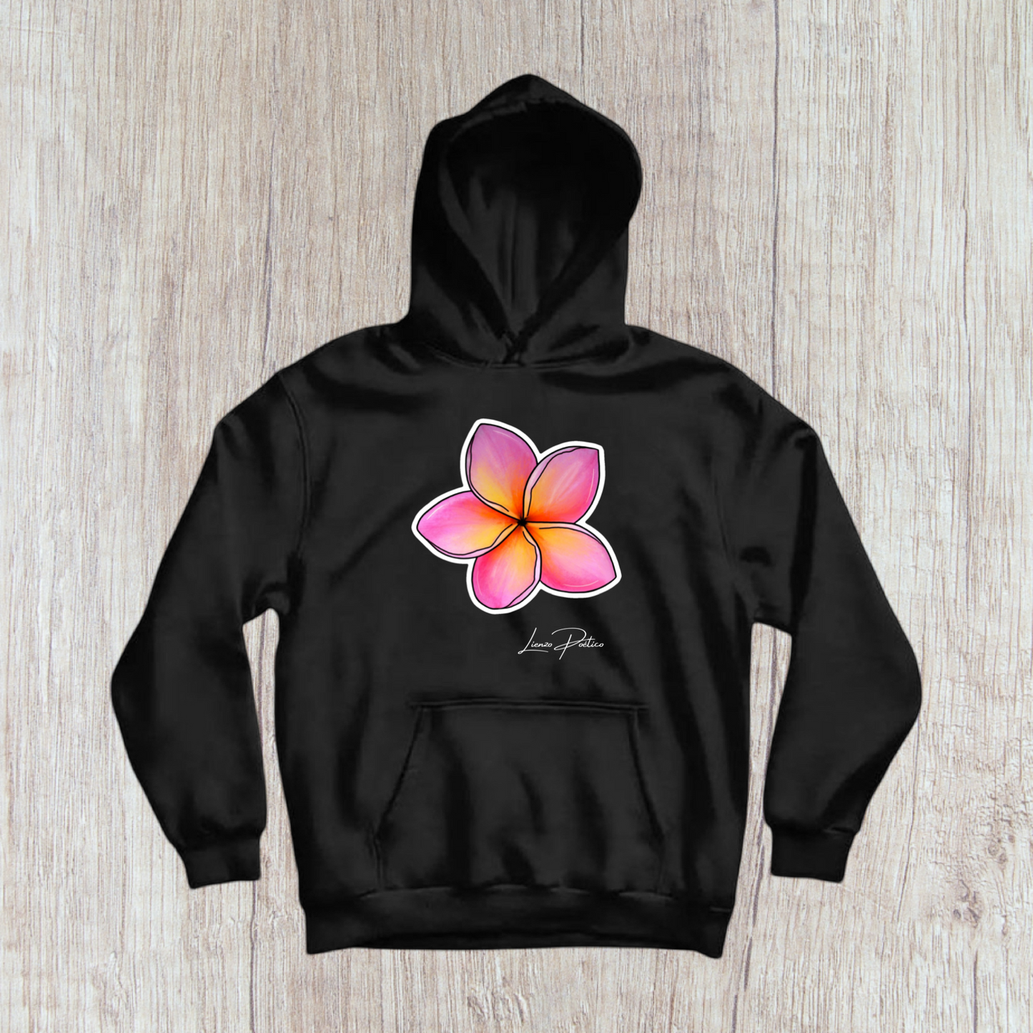 Hoodie de Flor Plumeria color rosa