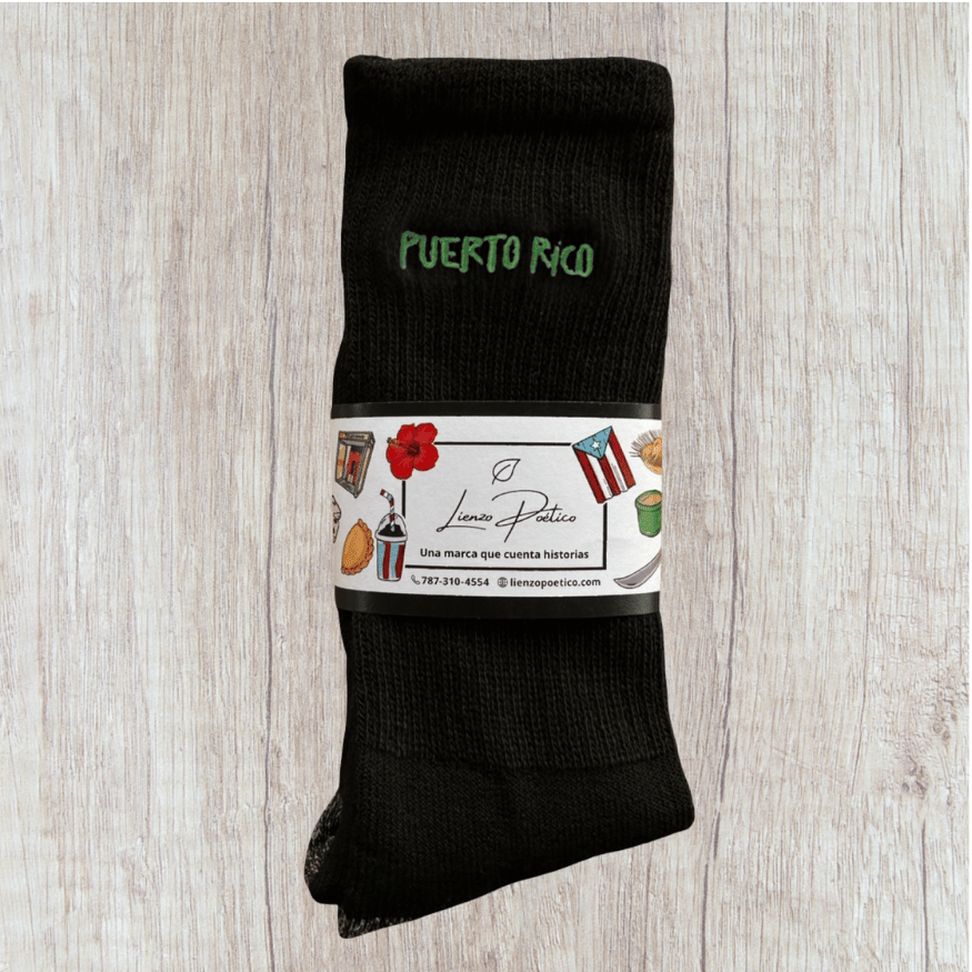 Medias bordadas de Puerto Rico color verde