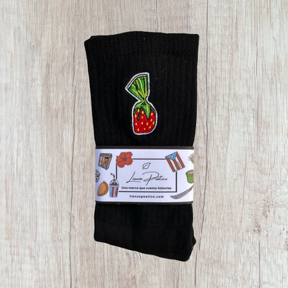 Medias bordadas de Bombón de fresa