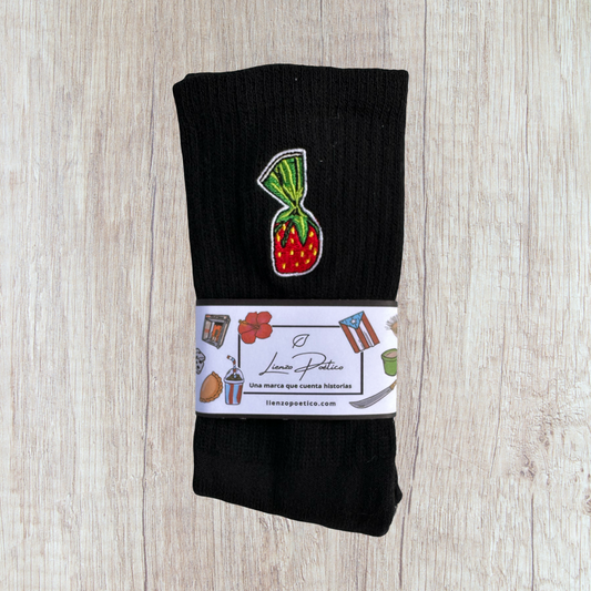 Medias bordadas de Bombón de fresa