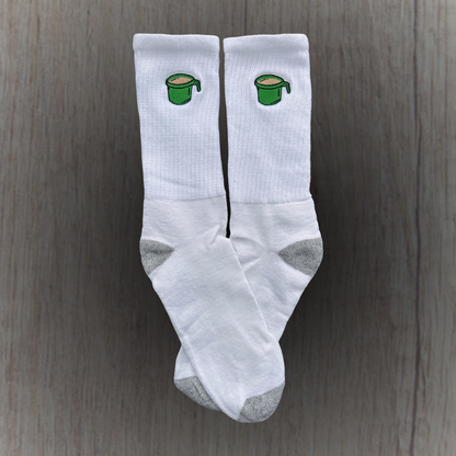 Medias bordadas de Taza verde de la abuela