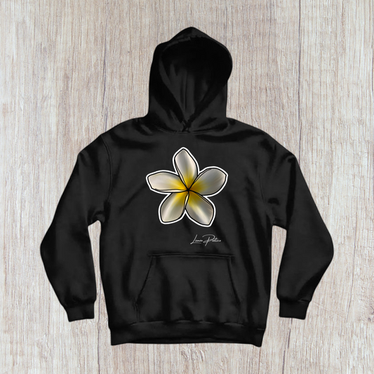 Hoodie de Flor Plumeria color amarilla y blanca