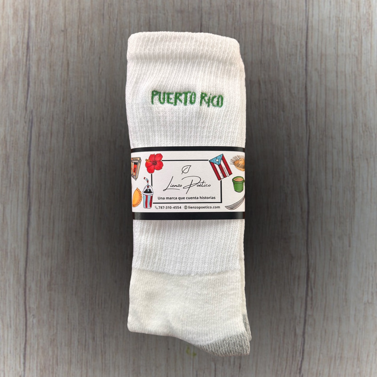 Medias bordadas de Puerto Rico color verde