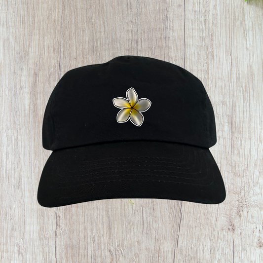 Gorra de Flor Plumeria color amarilla y blanca