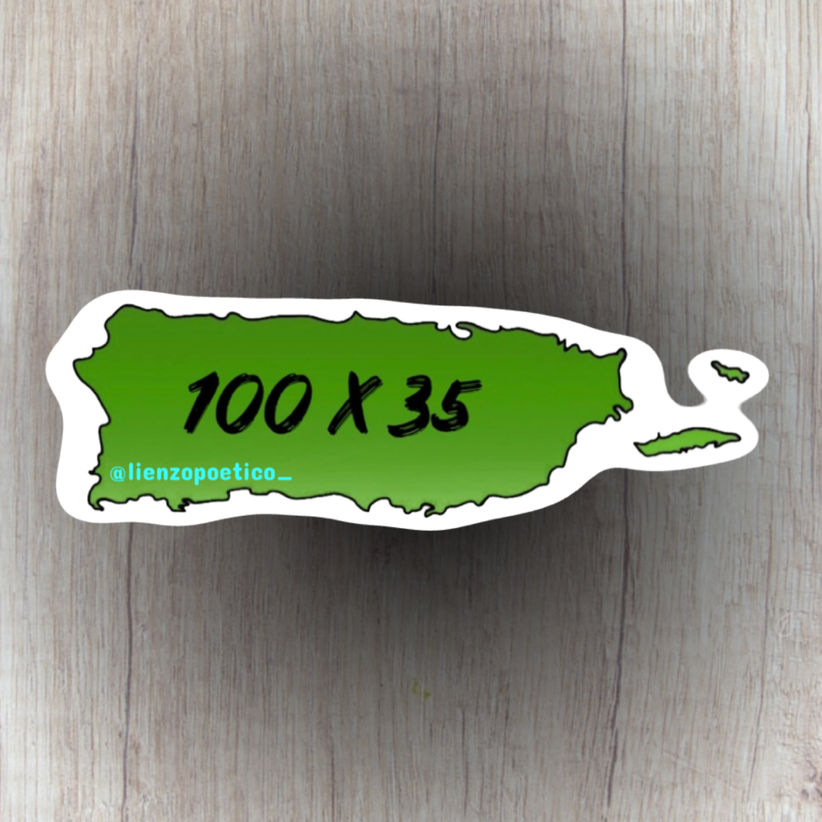 Sticker de Mapa de Puerto Rico – Lienzo Poético
