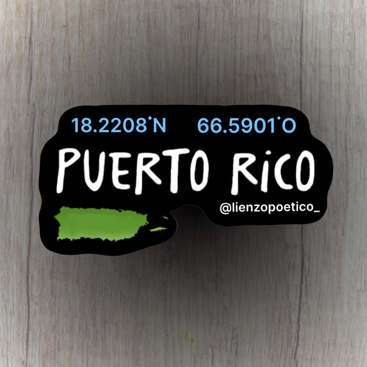 Sticker de Puerto Rico/coordenadas