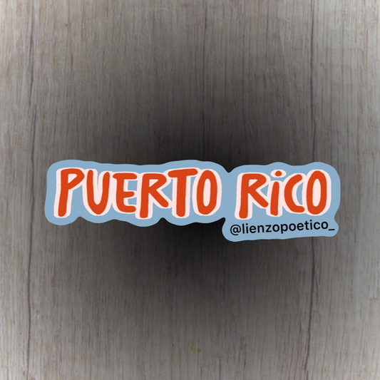 Sticker de Puerto Rico rojo, azul y blanco
