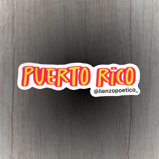 Sticker de Puerto Rico amarillo y rojo