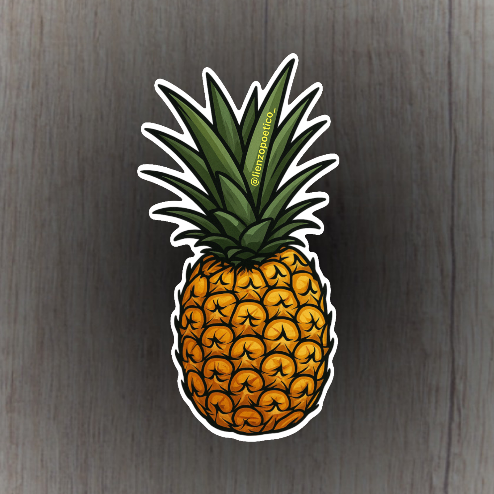 Sticker de Piña – Lienzo Poético